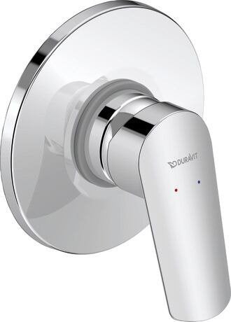 Duravit No1 Set Miscelatori Lavabo Bidet Doccia 1 uscita Cromo Lucido visto dall'alto con superficie e piletta di scarico