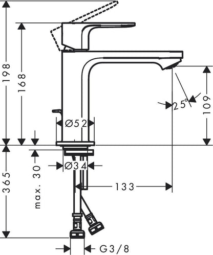 Hansgrohe Rebris S Set miscelatori lavabo coolstart bidet con scarico e doccia 1 via e parte incasso cromo 72519000+72210000+72648000