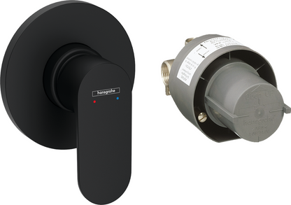 Hansgrohe Rebris S Set Miscelatori Lavabo Coolstart Bidet con Scarico e Doccia 1 via e Parte Incasso Nero Opaco