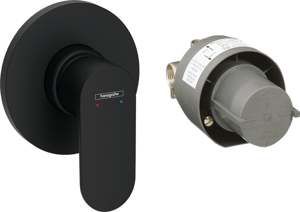 Hansgrohe Rebris S Set Miscelatori Lavabo Coolstart Bidet con Scarico e Doccia 1 via e Parte Incasso Nero Opaco