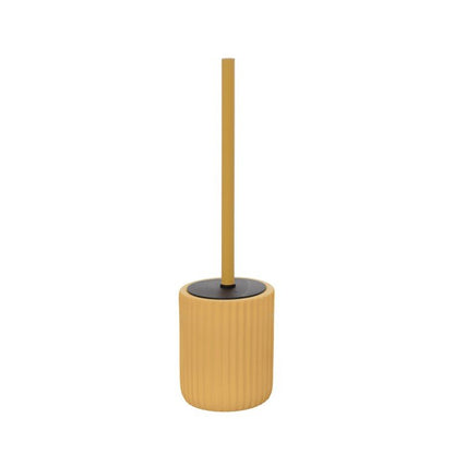 Set portaspazzolini dispenser portasapone e portascopino in ceramica giallo Color