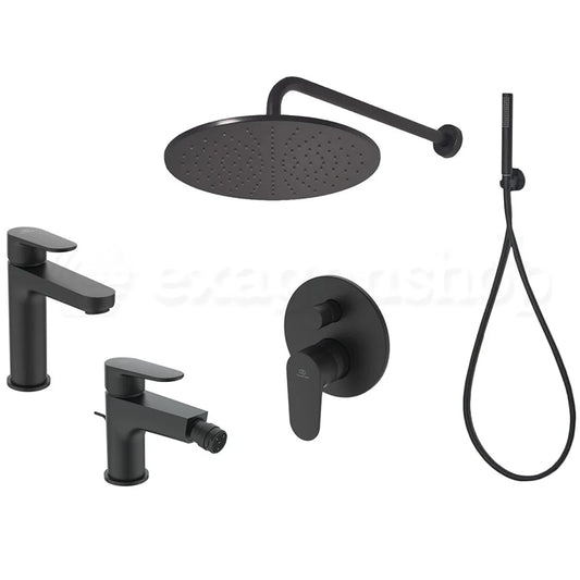 Ideal Standard Cerafine O Set Completo Rubinetteria Bagno Lavabo Doccia Bidet Nero Opaco Incasso Doccia Incluso A7193XG BD131XG  BC705XG BD389XG