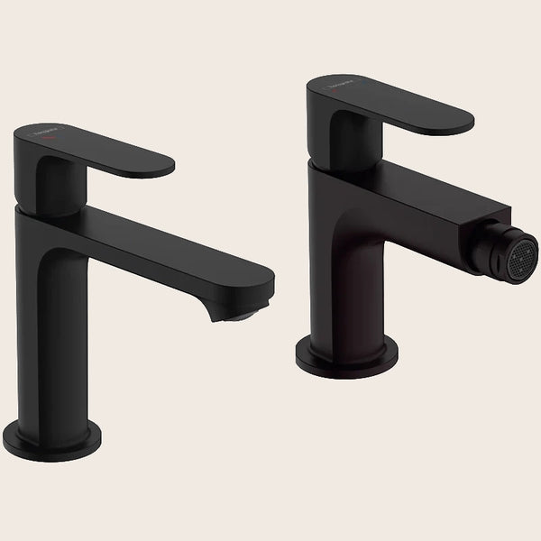 Rebris S Hansgrohe Coppia rubinetti lavabo coolstart e bidet scarico pop up nero opaco