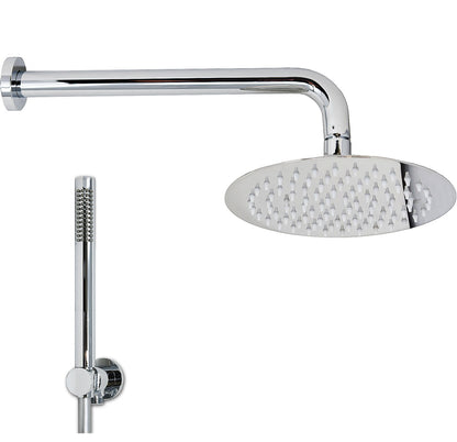 Set soffione doccia 20 cm slim tondo Smart braccio 30 cm e doccetta cromo