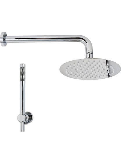 Set soffione doccia 20 cm slim tondo Smart braccio 30 cm e doccetta cromo