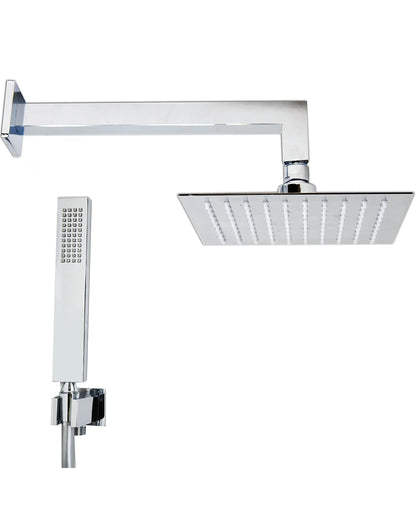 Set soffione doccia 20x20 quadro slim Smart e doccetta cromo