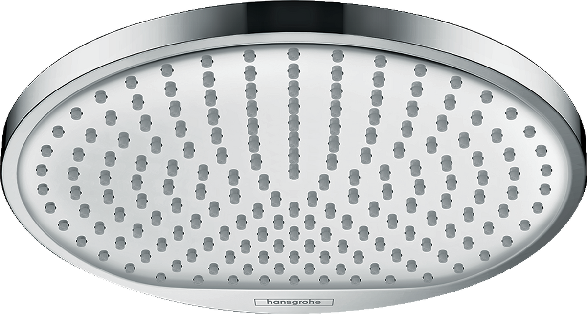 Hansgrohe Crometta Set soffione doccia tondo con braccio Cromo Lucido, vista laterale del profilo