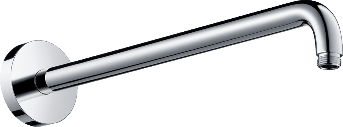 Hansgrohe Crometta Set soffione doccia tondo con braccio Cromo Lucido, vista frontale della maniglia e della bocca di...