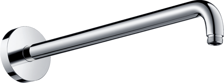Hansgrohe Crometta Set soffione doccia tondo con braccio Cromo Lucido, vista frontale della maniglia e della bocca di...