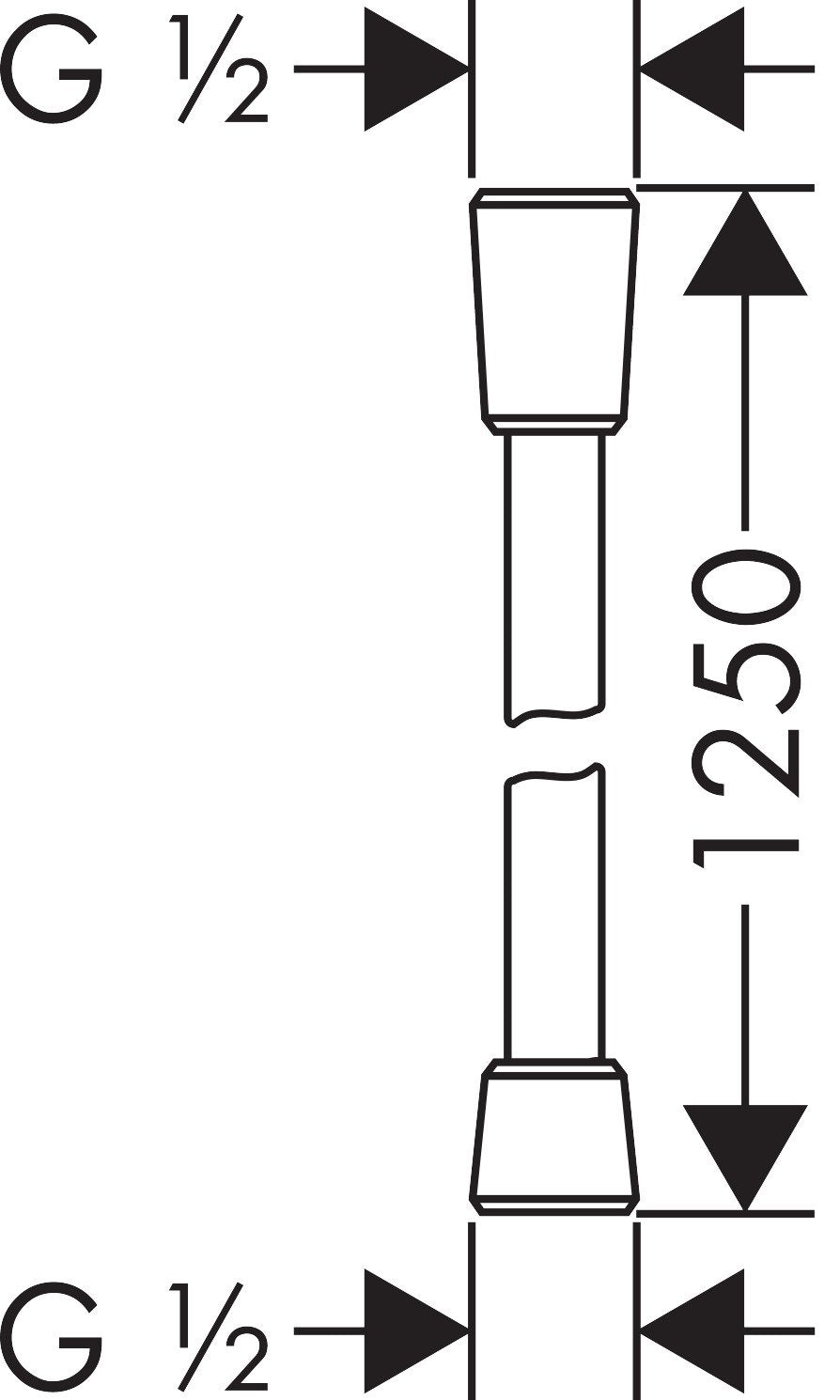 Hansgrohe Crometta Set soffione doccia tondo con braccio Cromo Lucido, vista frontale della maniglia e della bocca di...