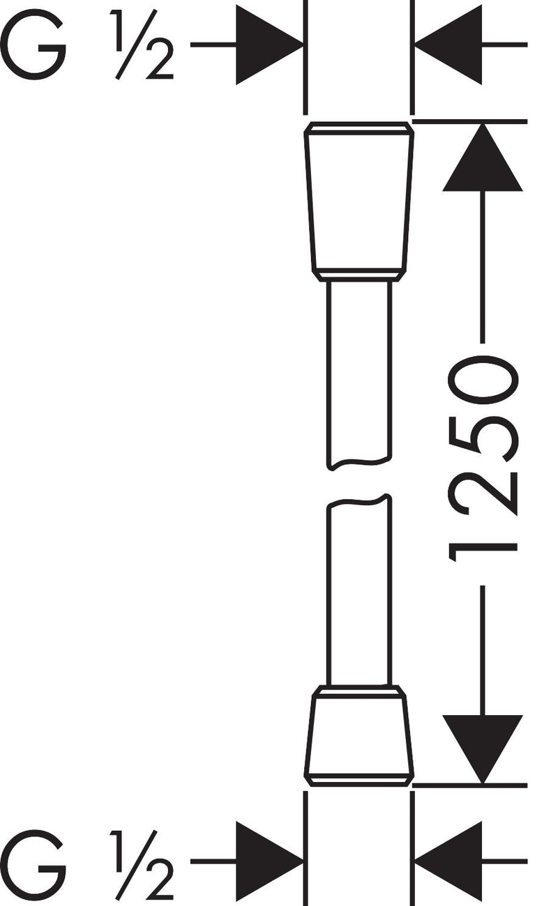 Hansgrohe Crometta Set soffione doccia tondo con braccio Cromo Lucido, vista frontale della maniglia e della bocca di...