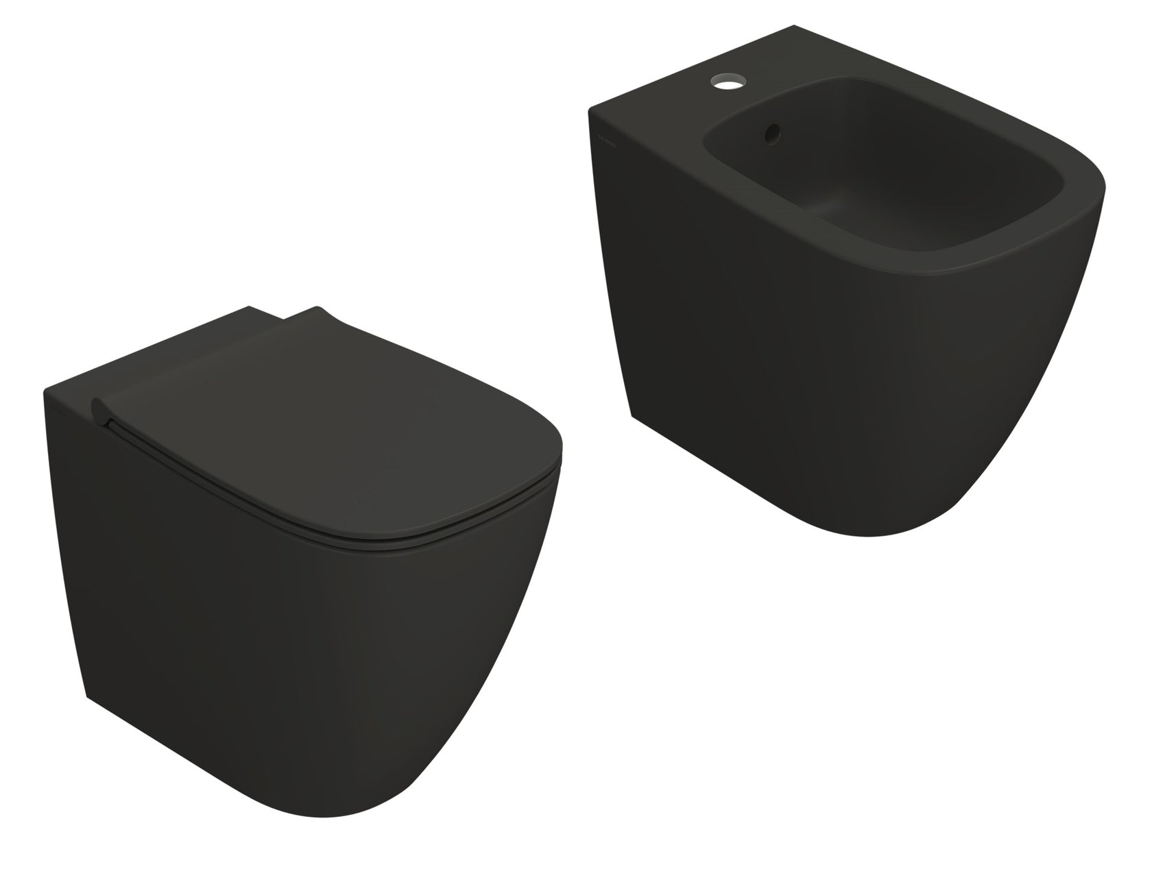 Globo Genesis Coppia Sanitari filoparete Vaso senza brida E visto dall'alto con scarico e interno visibili - Ceramica Globo