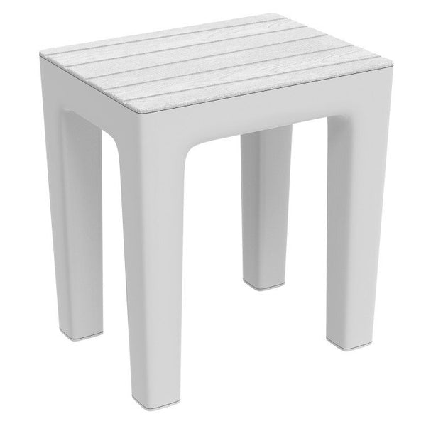 Sgabello bagno in plastica bianco Woody 130101