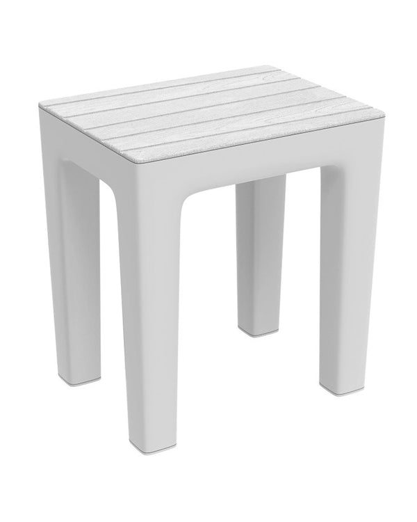 Sgabello bagno in plastica bianco Woody 130101