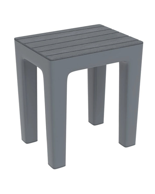 Sgabello bagno doccia in plastica grigio Woody 130102