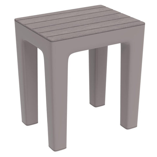 Sgabello bagno doccia in plastica tortora Woody 130103