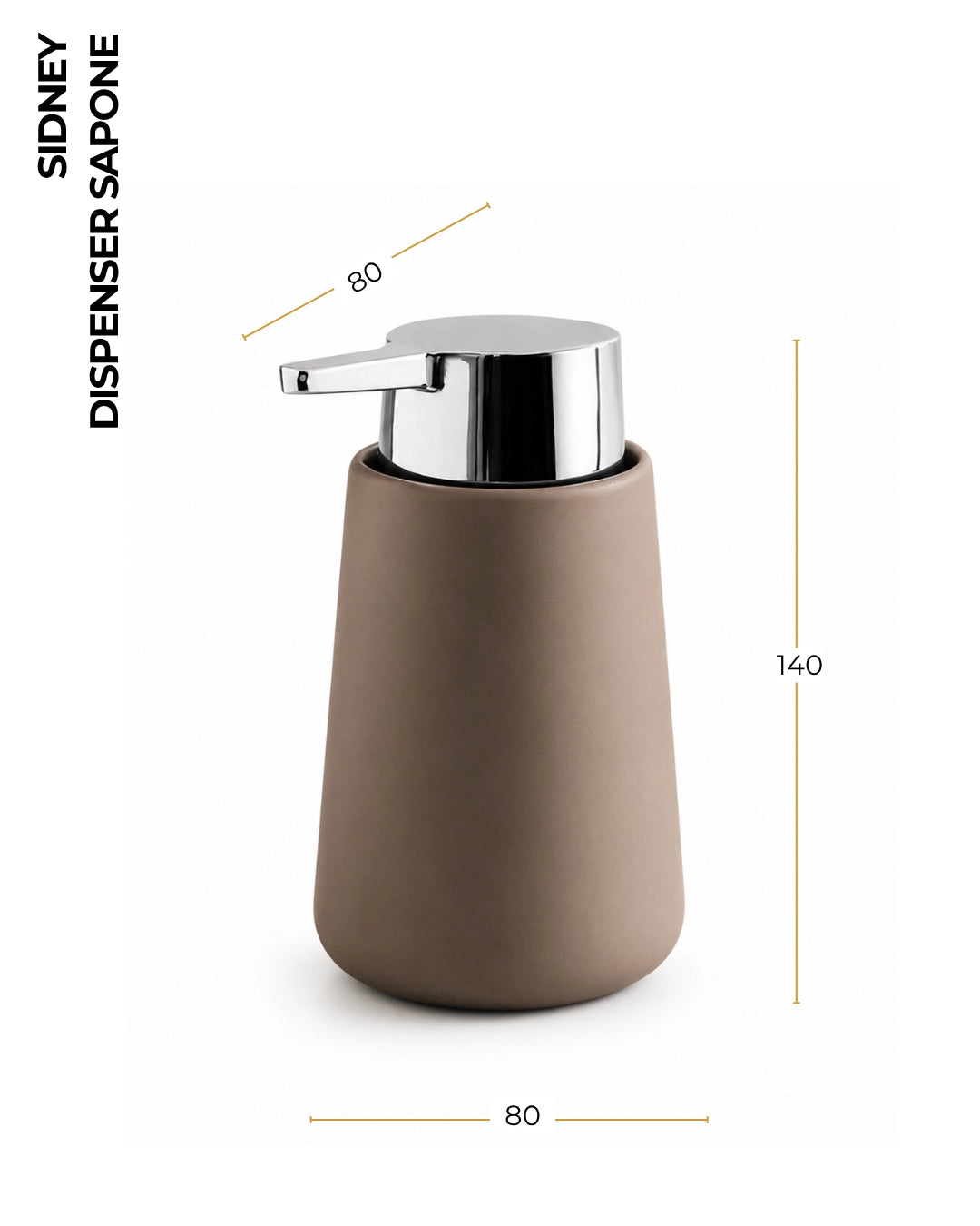 Dispenser sapone in ceramica grigio Sidney