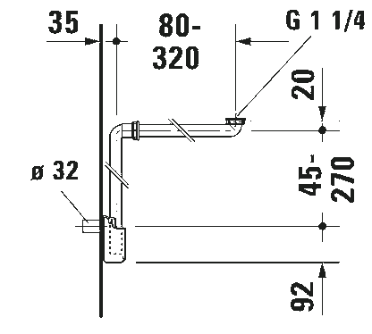 Duravit Sifone Salvaspazio per lavabo e bidet universale Bianco 005076