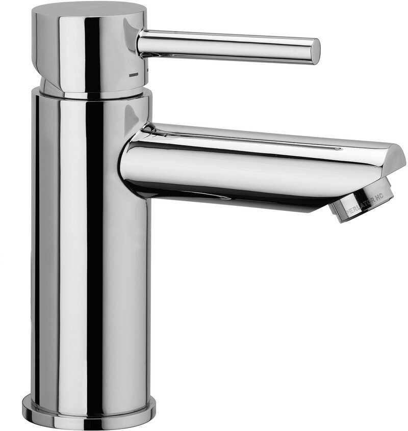 Paffoni stick coppia miscelatori lavabo alto e bidet senza Cromo Lucido, vista frontale su sfondo bianco