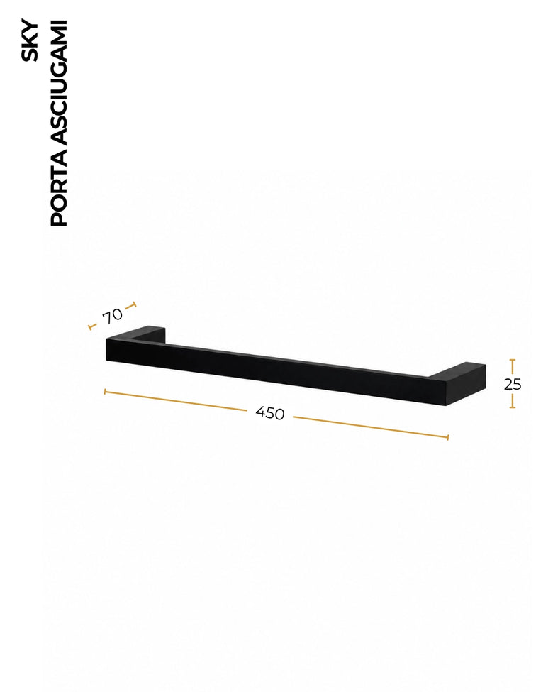Porta asciugamani 45 cm in alluminio bianco Sky – vista 2