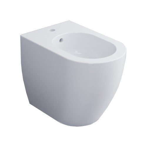 Ceramica Cielo Smile 53 Coppia Sanitari vaso e bidet a visto dall'alto con scarico e interno visibili