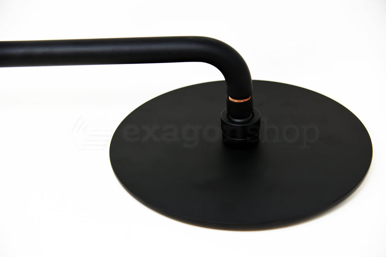 Disegno tecnico con quote di Soffione doccia 25 cm Smart tondo con braccio 35 cm nero - Exagonshop