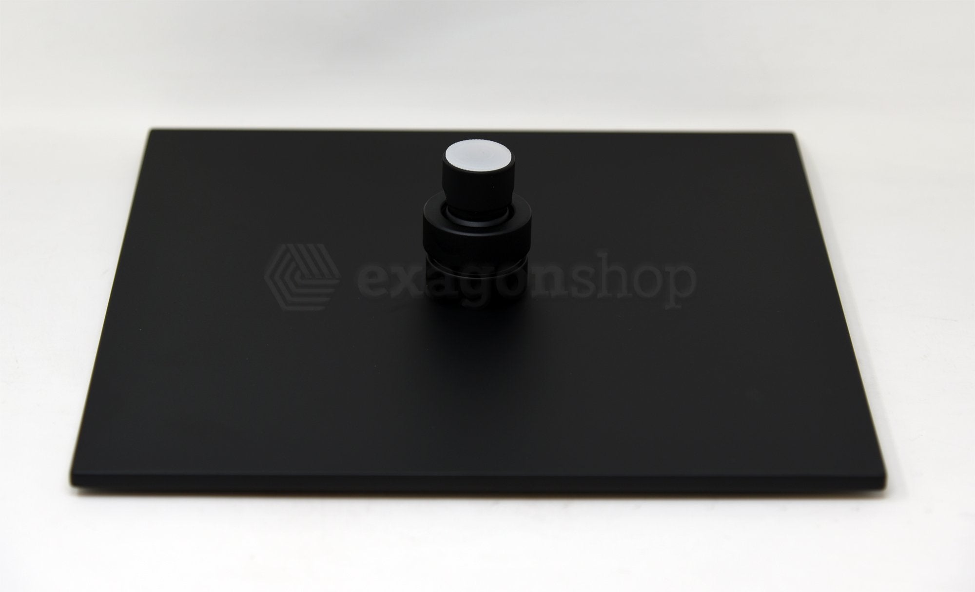 Soffione 25x25 doccia Smart quadro nero opaco, componenti inclusi smontati: corpo incasso, placca e rosone - Exagonshop