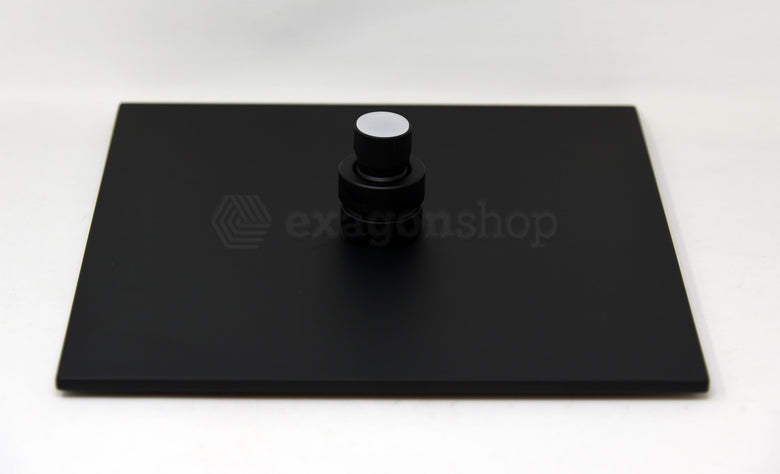 Soffione 25x25 doccia Smart quadro nero opaco, componenti inclusi smontati: corpo incasso, placca e rosone - Exagonshop