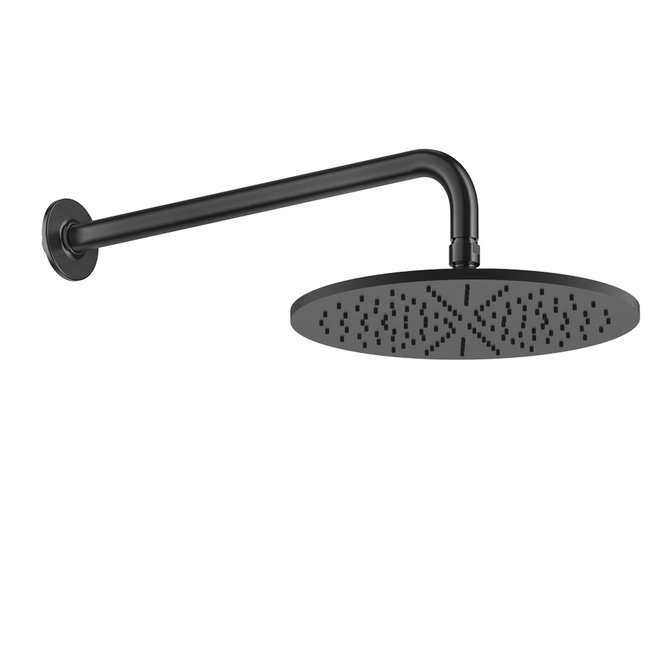Gessi inciso 58248 Soffione anticalcare a parete orientabile in ottone nero opaco