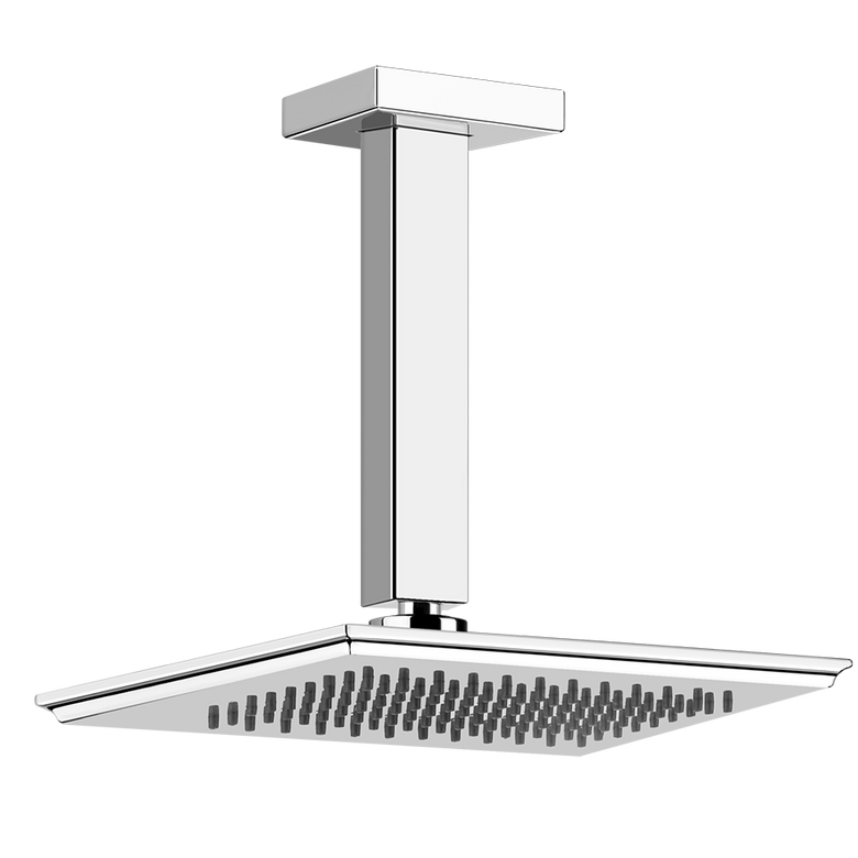 Gessi Eleganza Soffione anticalcare a soffitto orientabile Cromo Lucido in cromato, vista frontale della maniglia e della...
