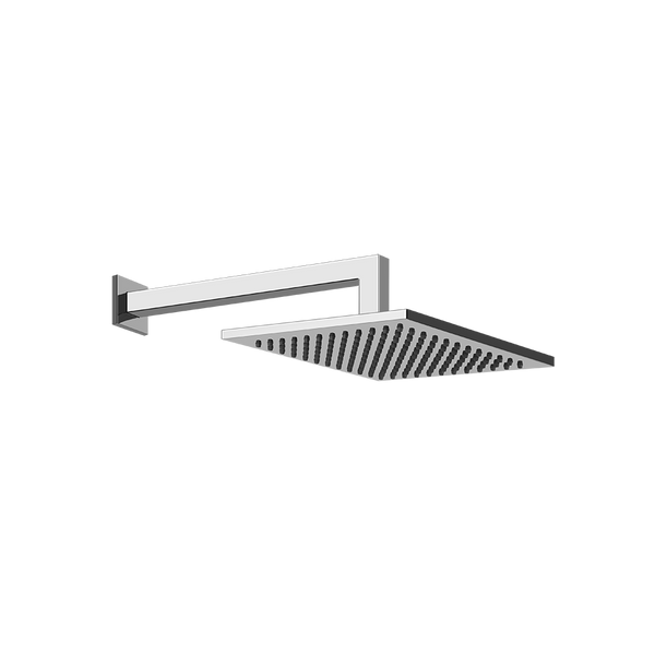 Soffione doccia 20x20 quadro Anticalcare Orientabile con braccio a parete Cromo Shower 47376 Emporio Gessi
