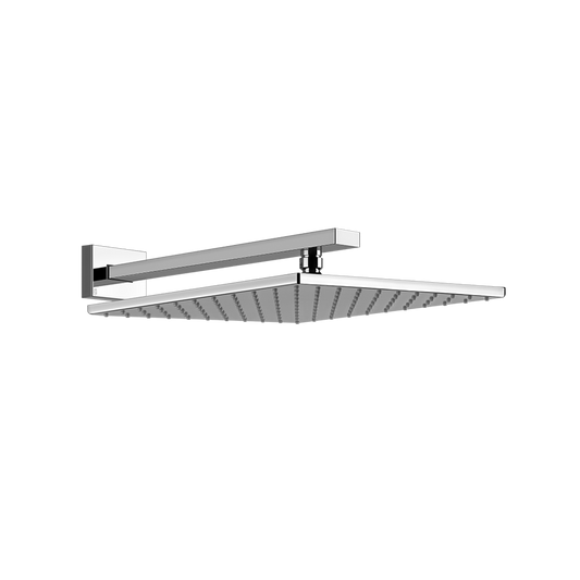 Soffione doccia 30x30 Anticalcare Orientabile con braccio a parete Cromo Rettangolo 15185 Gessi