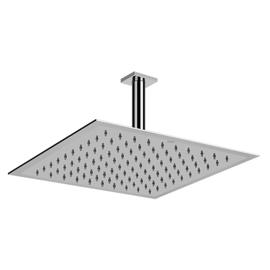 Soffione doccia 30x30 quadro Orientabile Anticalcare a Soffitto Mirror Steel Shower 47262 Gessi Emporio