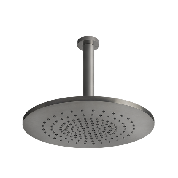 Soffione doccia 35 cm orientabile con braccio a soffitto Steel brushed 239 Shower316 54152 Gessi