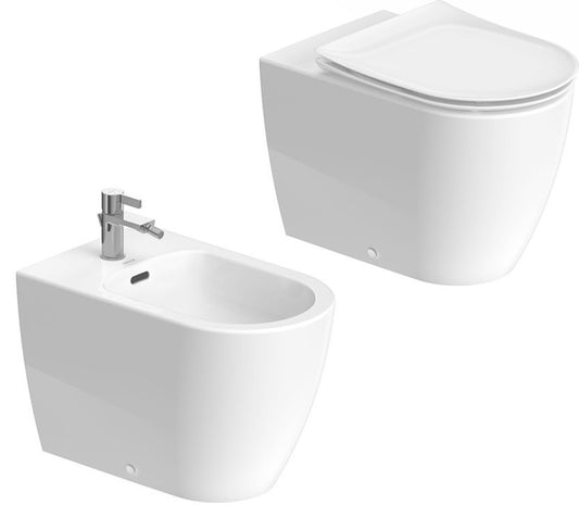 Duravit Soleil coppia sanitari Vaso e Bidet A Pavimento Con Sedile Bianco