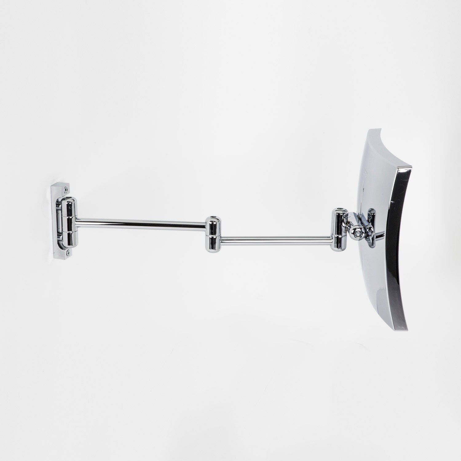 Koh-i-noor Quadrolo specchio 20x20 ingraditore x3 a parete Cromo Lucido, vista dall'alto del piano con lavabo - Koh I Noor