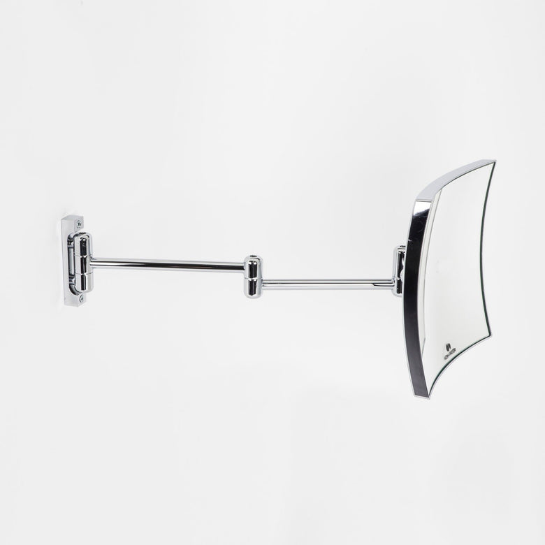 Koh-i-noor Quadrolo specchio 20x20 ingraditore x3 a parete Cromo Lucido, dettaglio ravvicinato della finitura e del...