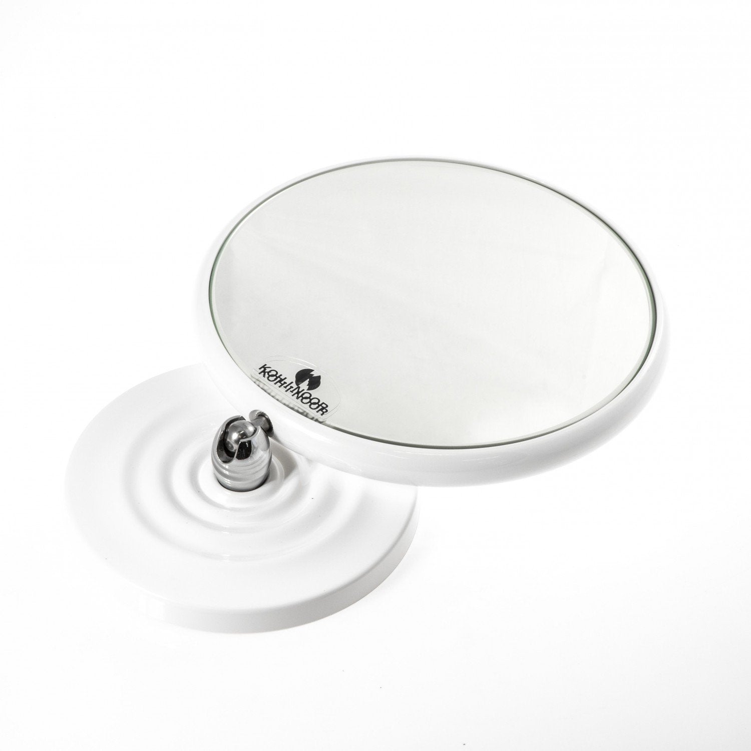 Koh-I-Noor Specchio Ingranditore X3 Bifacciale 18 Cm Da 00 Bianco ambientato in bagno moderno con specchio e accessori...