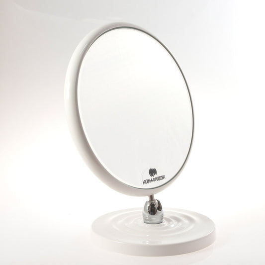 Koh-I-Noor Specchio Ingranditore X3 Bifacciale 18 Cm Da Tavolo con base a goccia In Abs bianco
