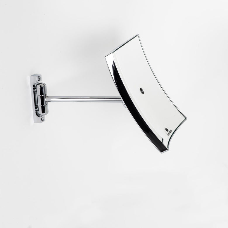 Koh-i-noor QUADROLO specchio ingranditore x3 a muro cromo Cromo Lucido, vista dall'alto del piano con lavabo - Koh I Noor