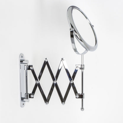 Koh-i-noor Doppiolino specchio ingranditore x2 tondo 18 cm bifacciale con braccio estensibile a muro cromo