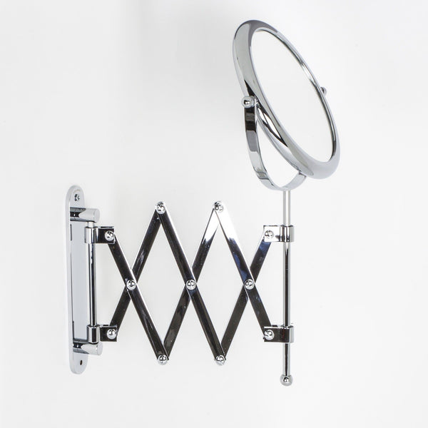 Koh-i-noor Doppiolino specchio ingranditore x2 tondo 18 cm bifacciale con braccio estensibile a muro cromo