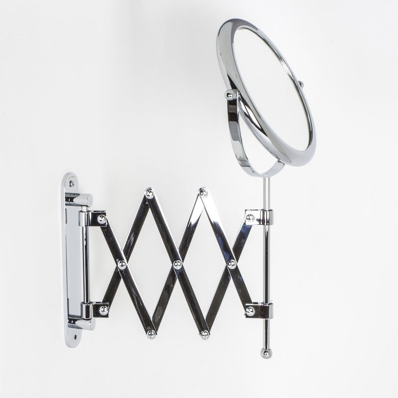 Koh-i-noor Doppiolino specchio ingranditore x2 tondo 18 cm Cromato ambientato in bagno moderno con specchio e accessori...
