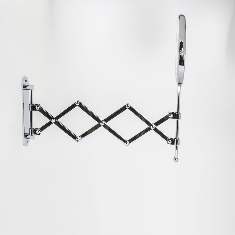 Koh-i-noor Doppiolino specchio ingranditore x2 tondo 18 cm Cromato, vista dall'alto del piano con lavabo - Koh I Noor