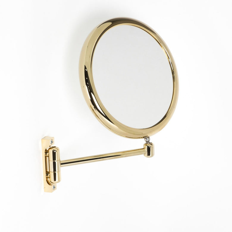 Koh-I-Noor Doppiolo Specchio Ingranditore X3 Tondo 23 Cm con lavabo e rubinetteria, vista frontale su sfondo neutro - Koh...