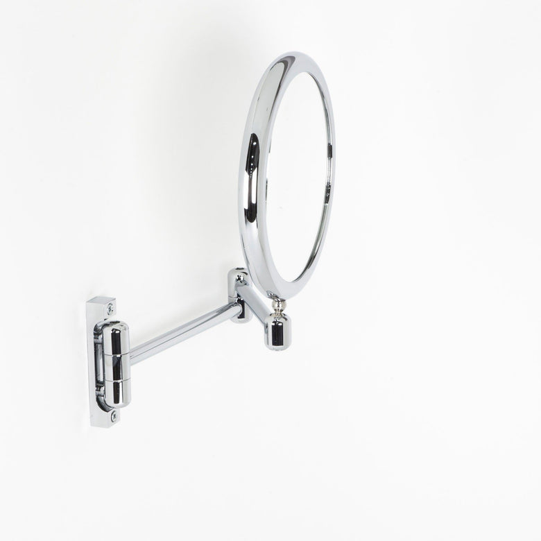 Koh-i-noor DOPPIOLINO specchio ingranditore x3 bifacciale Cromo Lucido, vista dall'alto del piano con lavabo - Koh I Noor