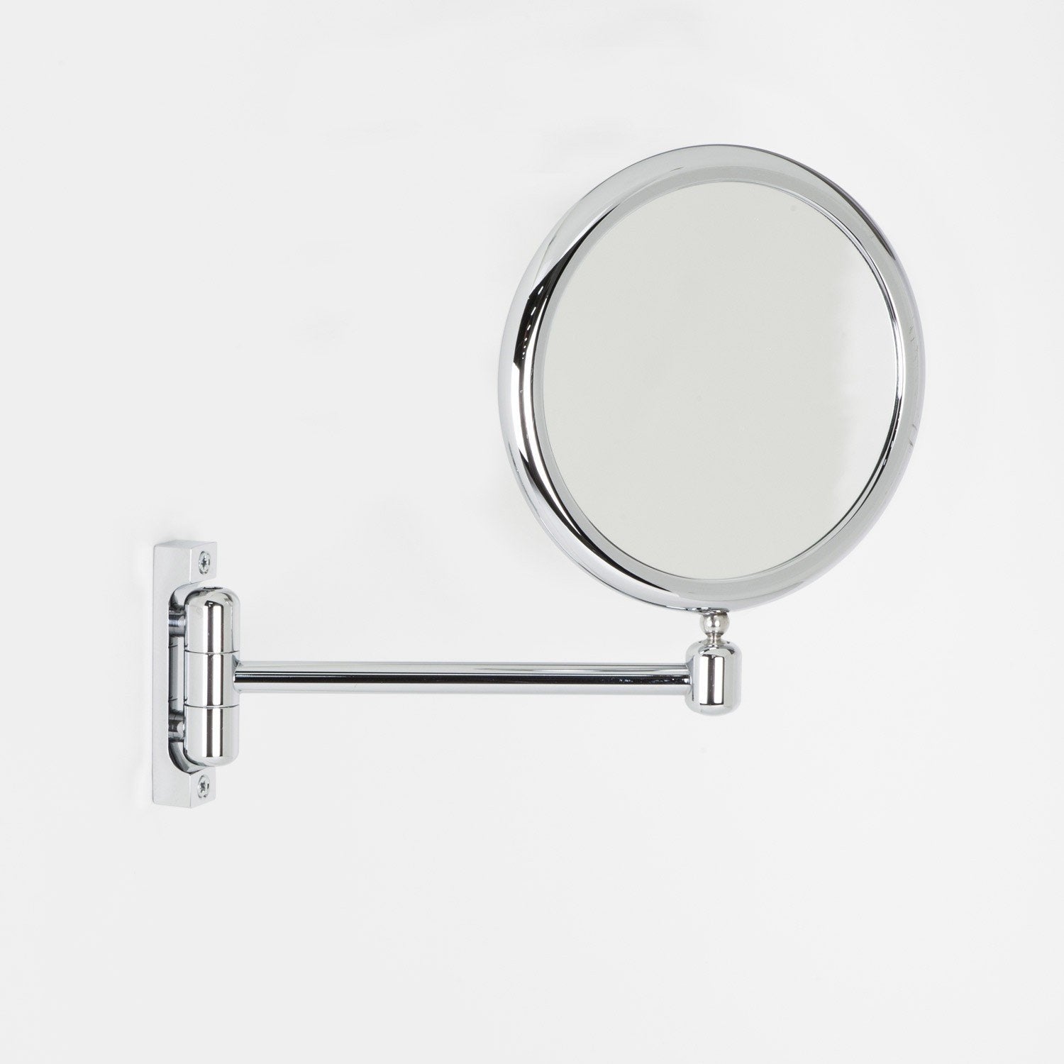 Koh-i-noor DOPPIOLINO specchio ingranditore x3 bifacciale Cromo Lucido con lavabo e rubinetteria, vista frontale su...