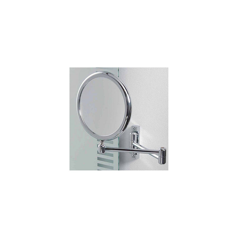 Koh-i-noor Doppiolo specchio ingranditore x3 tondo 23 cm Cromo Lucido, dettaglio ravvicinato della finitura e del...