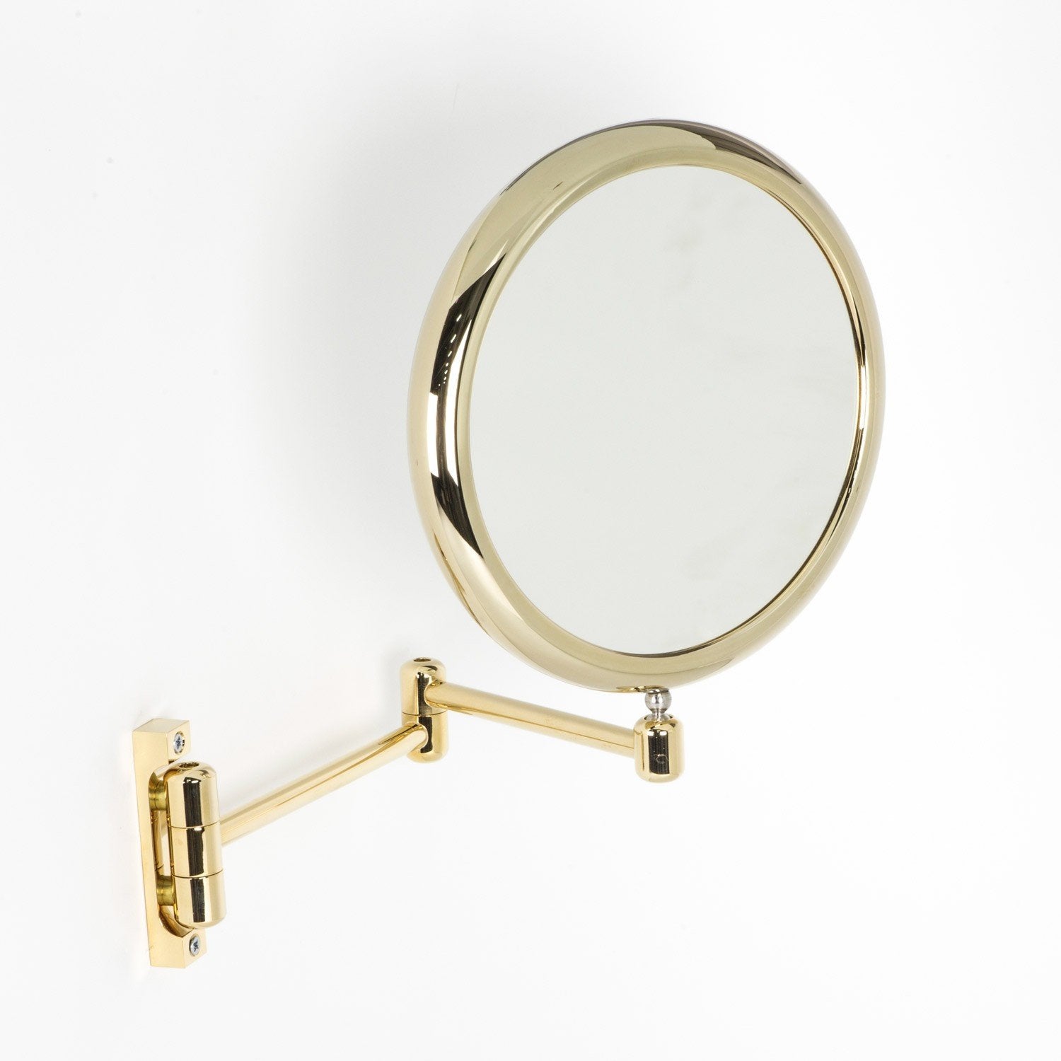 Koh-i-noor DOPPIOLO specchio ingranditore x3 con due con lavabo e rubinetteria, vista frontale su sfondo neutro - Koh I Noor