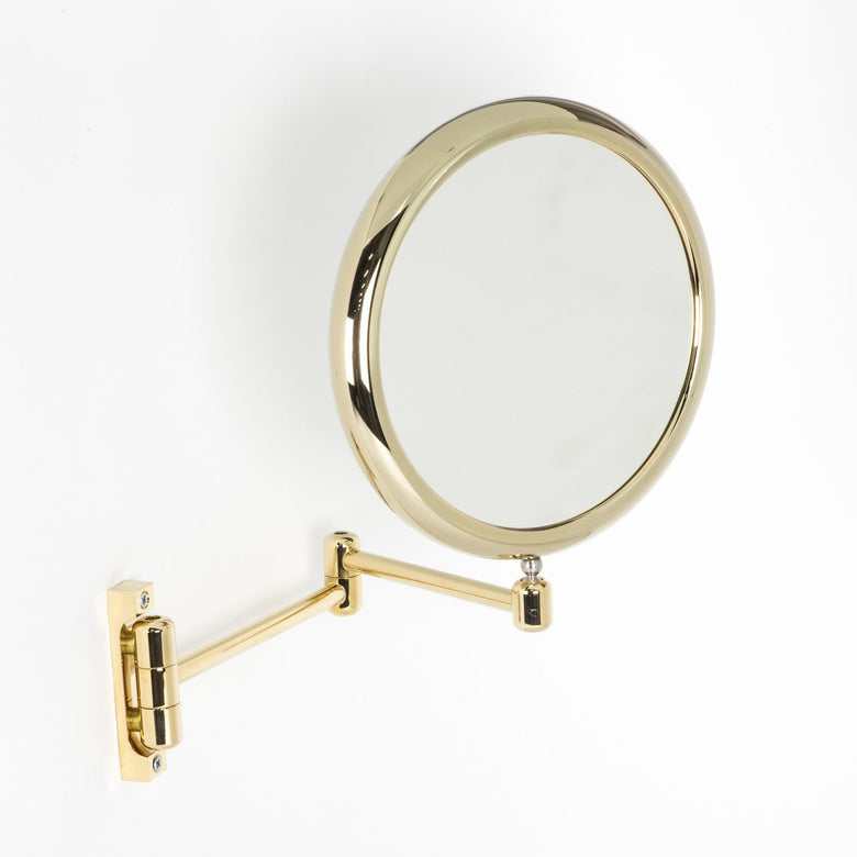 Koh-i-noor DOPPIOLO specchio ingranditore x2 con due con lavabo e rubinetteria, vista frontale su sfondo neutro - Koh I Noor